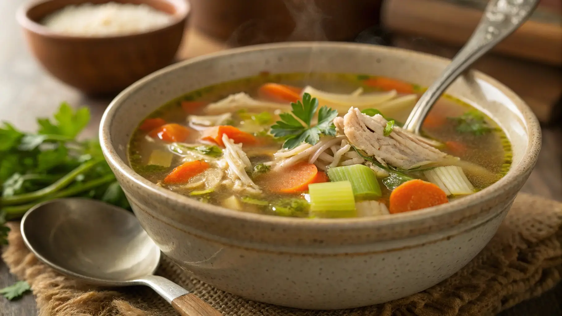 homemade chicken broth