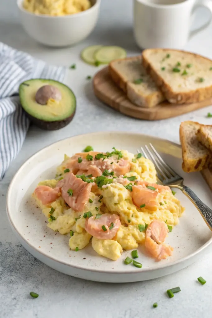 salmon and eggs breakfast