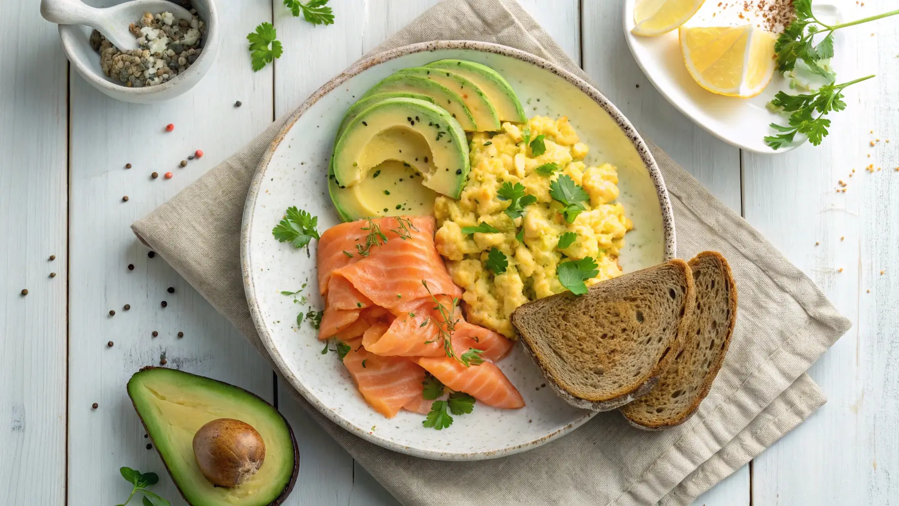 salmon and eggs breakfast