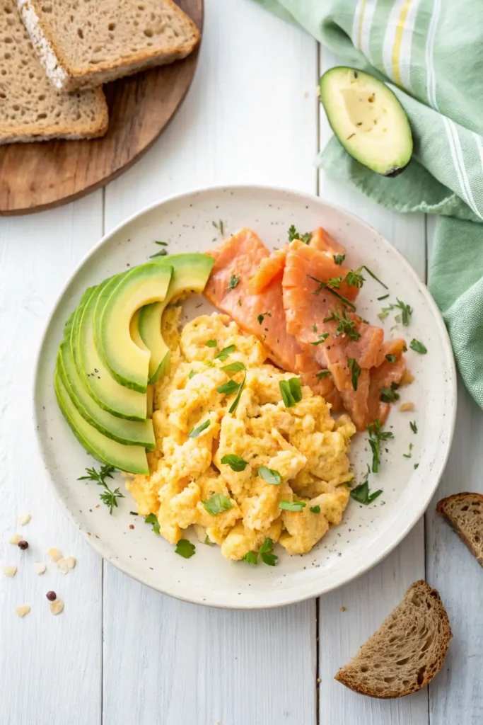 salmon and eggs breakfast